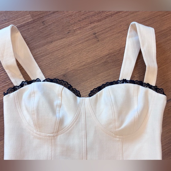Reformation Alisa Ivory Corset Top Back Tie Lace Sweetheart Neckline - Picture 8 of 10